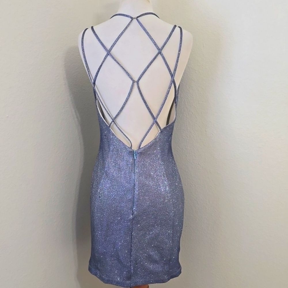 CINDERELLA DIVINE METALLIC MINI DRESS SIZE 8 - Picture 3 of 11